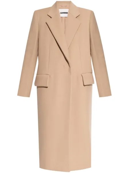 Jil Sander шерстяное пальто, коричневый