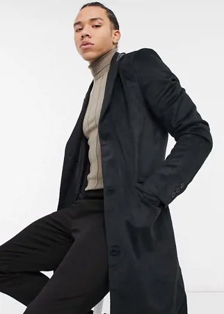 Черное пальто из ткани с добавлением шерсти Another Influence Tall-Черный цвет