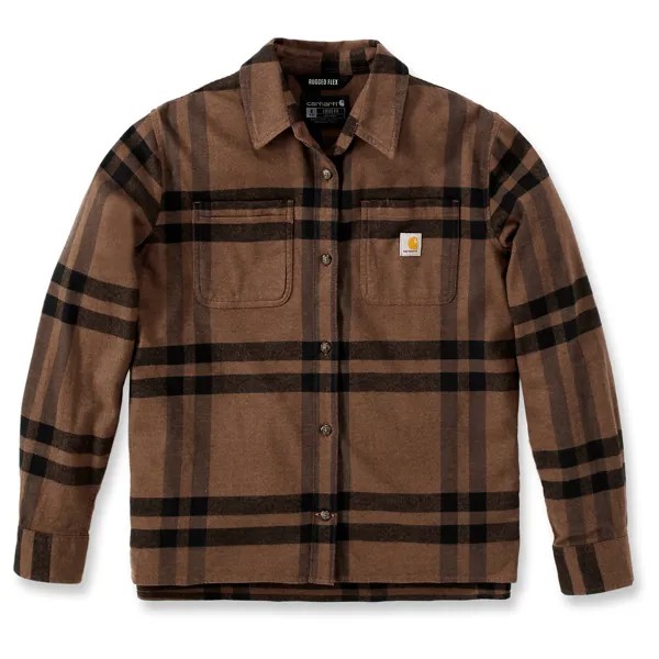 Рубашка Carhartt Women's Midweight Flannel L/S Plaid Shirt, цвет Carhartt Brown Heather