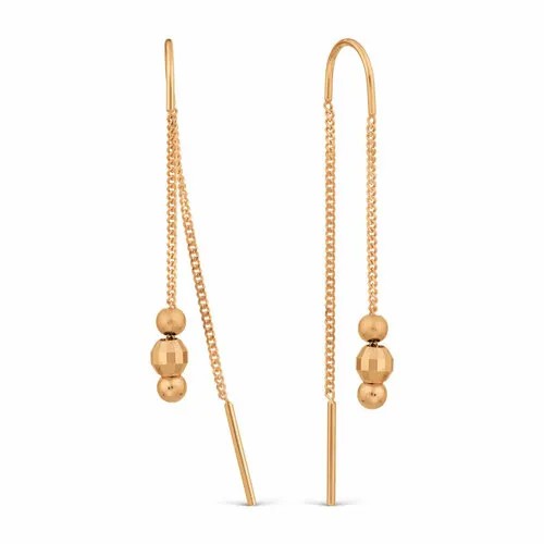 Серьги цепочки Diamant online, золото, 585 проба