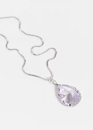 Серебристое ожерелье с подвеской с прозрачным камнем ALDO Beauceron-Серебристый