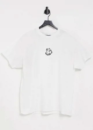 Oversized-футболка с принтом в виде питбуля HNR LDN-Белый