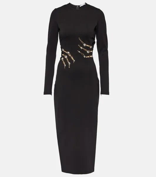Платье миди из джерси с декором claw Area, черный