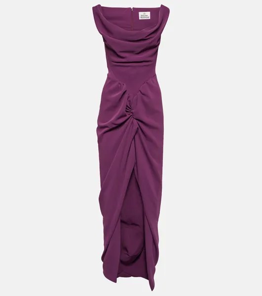 Платье макси Panther из джерси со сборками VIVIENNE WESTWOOD, фиолетовый