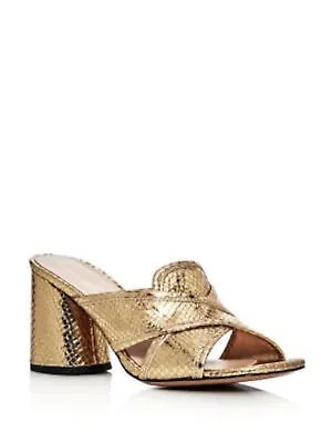 MARC JACOBS Женские золотые кожаные босоножки на каблуке со змеиной кожей Aurora 36,5