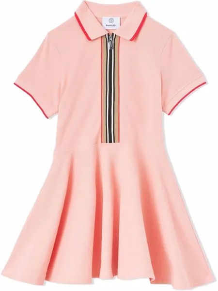 Burberry Kids платье-рубашка на молнии с отделкой Icon Stripe