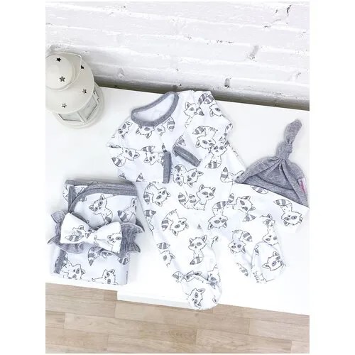 Комплект одежды СуперМаМкет, размер 50-56, белый, серый