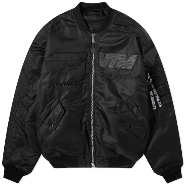 Куртка Vetements Blackout Racing Bomber, черный