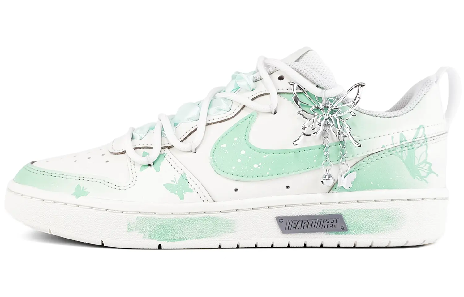 Кроссовки Nike Court Borough Skateboarding Shoes Women's Low-top White/green, светло-зеленый
