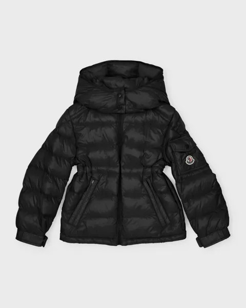 Длинный сезонный пуховик Dalles для девочек Moncler, цвет Black