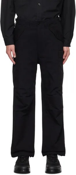 Черные брюки карго со складками Nanamica