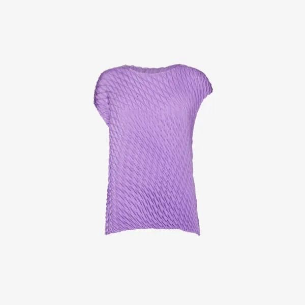 Тканый топ Gleam с асимметричными рукавами Issey Miyake, фиолетовый