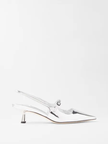 Туфли didi 45 из кожи с эффектом металлик Jimmy Choo, серебряный