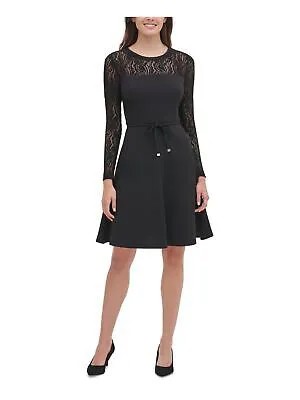TOMMY HILFIGER Женское черное платье длиной выше колена с длинными рукавами + расклешенное платье 10