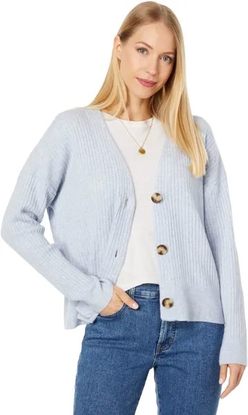 Свитер Cameron Ribbed Cardigan Sweater in Coziest Yarn Madewell, цвет Heather Serene Blue