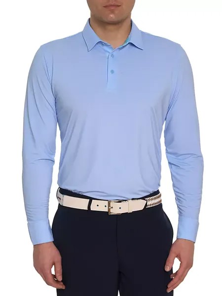 Трикотажная рубашка-поло с длинными рукавами Alastor Robert Graham, синий