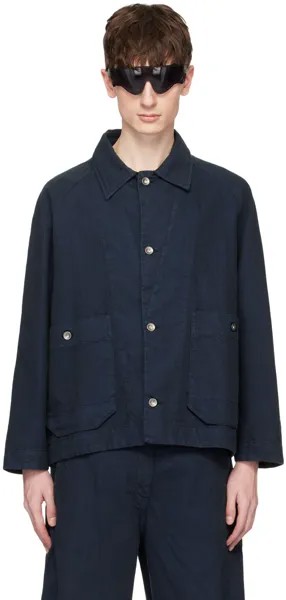 Темно-синяя джинсовая куртка Henrik Vibskov, цвет Navy blue twill