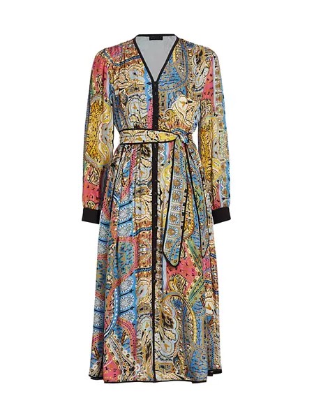 Шелковое платье Camren с узором пейсли Elie Tahari, цвет calypso print