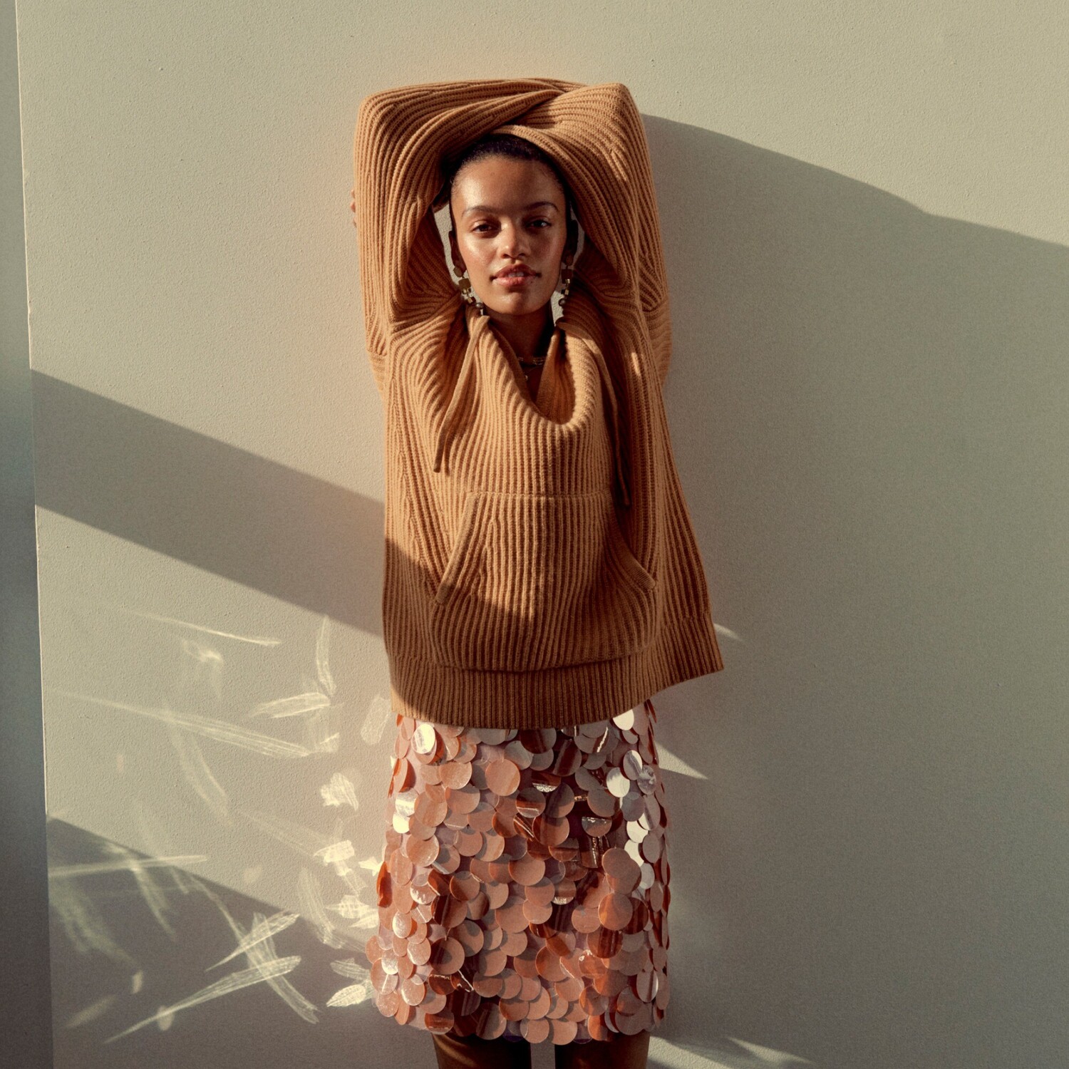 Коллекция мини-юбка с круглыми пайетками J.Crew, розовый