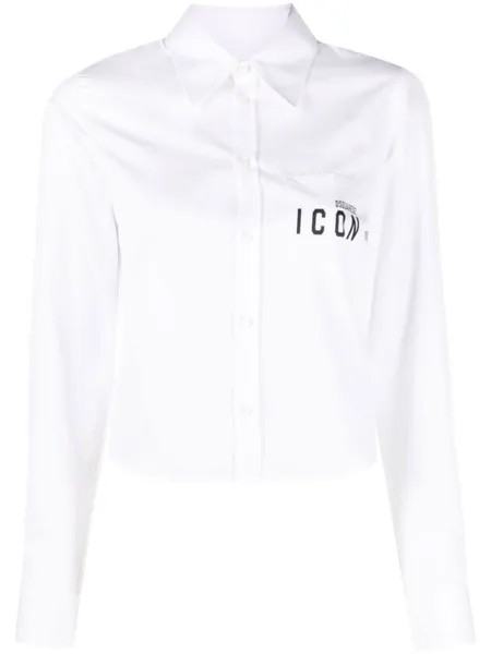 Dsquared2 укороченная рубашка с принтом Icon, белый