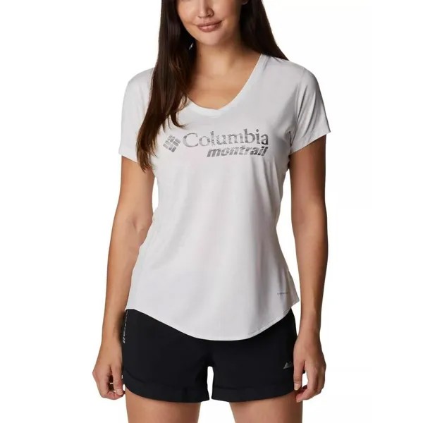 Спортивная рубашка с короткими рукавами W Trinity Trail II Graphic женская - белая COLUMBIA, цвет weiss