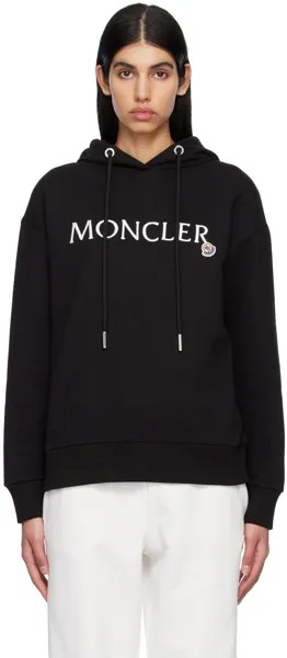 Черный худи с вышивкой Moncler