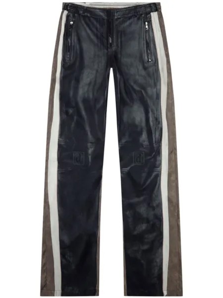 Diesel прямые брюки с лампасами, черный