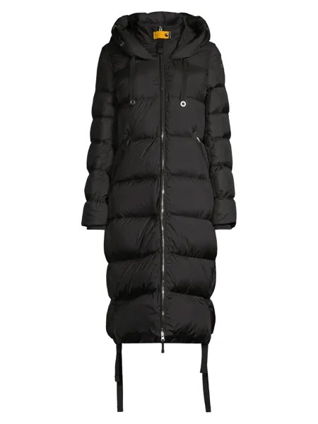Стеганый нейлоновый пуховик с капюшоном Panda Parajumpers, черный