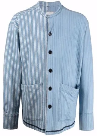 Greg Lauren куртка-рубашка с контрастной вставкой