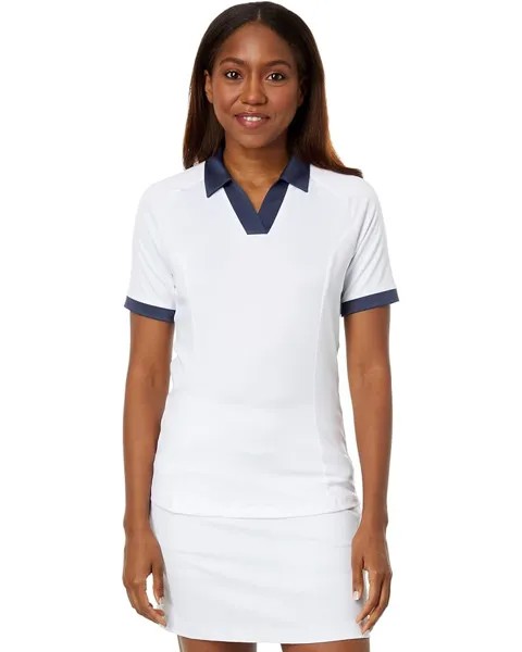 Поло Callaway V-Placket Color-Block Short Sleeve, цвет Brilliant White