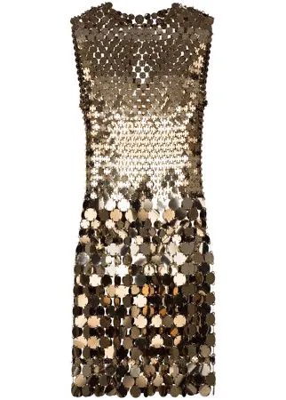 Paco Rabanne платье мини с металлическим декором