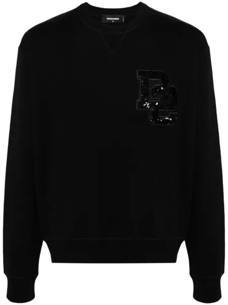 Dsquared2 толстовка с нашивкой-логотипом, черный