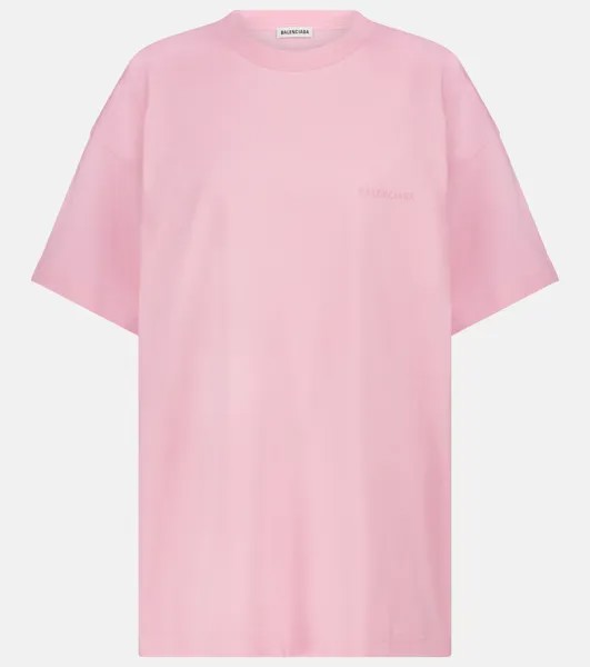 Хлопковая футболка оверсайз BALENCIAGA, розовый
