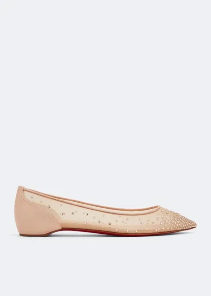 Балетки CHRISTIAN LOUBOUTIN Follies Strass ballet flats, бежевый