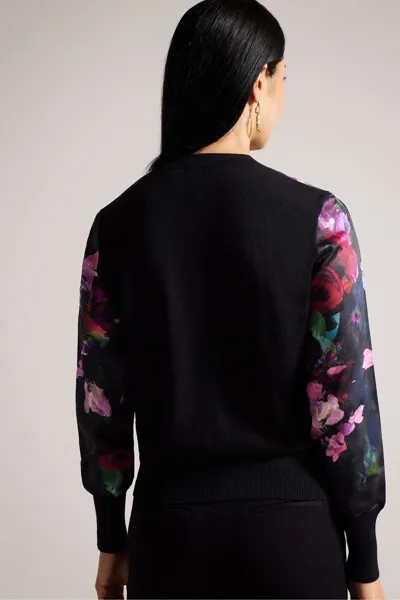 Тканый кардиган с принтом Abbalee спереди Ted Baker, черный