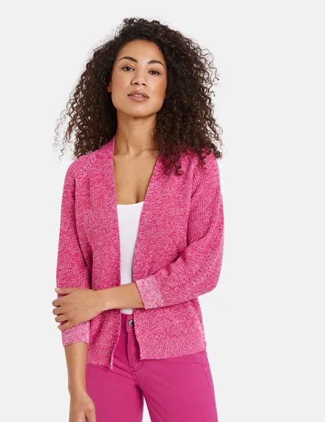 Кардиган TAIFUN Jacke Strick, цвет Luminous Pink gemustert