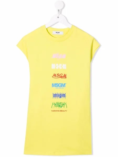 MSGM Kids платье-футболка с логотипом