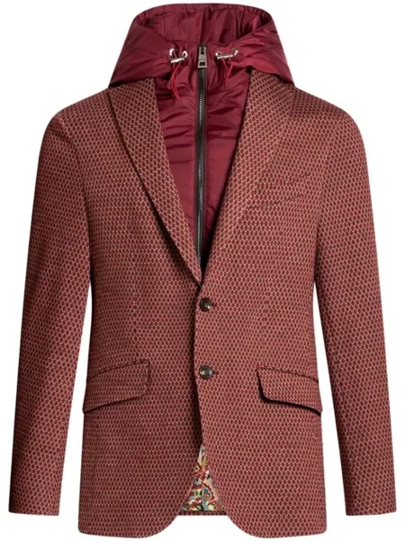 ETRO однобортный пиджак со съемным капюшоном, красный