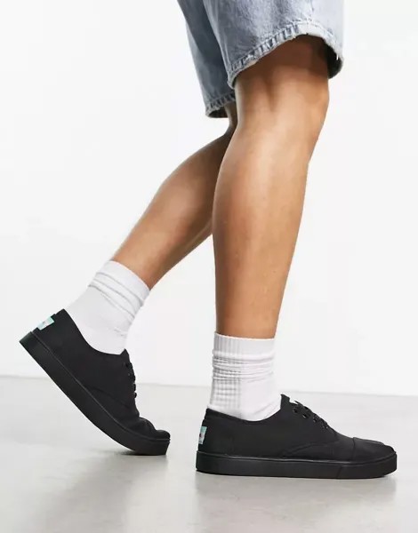 Черные кроссовки на шнуровке Toms Cordones на резиновой подошве