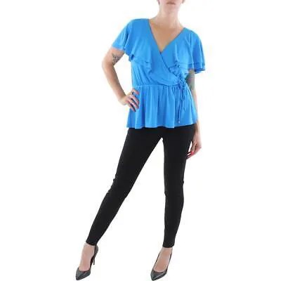 Женская синяя рабочая блузка с рюшами Lauren Ralph Lauren M BHFO 5511