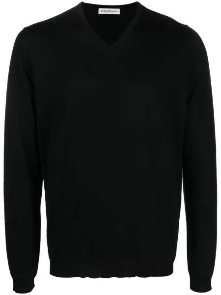 Goes Botanical merino-wool V-neck jumper, черный