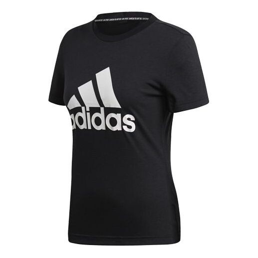 Футболка с логотипом и алфавитом, спортивные с коротким рукавом, Adidas, черный