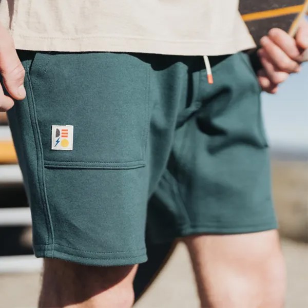Wilder Sweat Short Мужские шорты для серфинга 5-дюймовые шорты для ходьбы Шорты для досок Повседневные спортивные штаны Темно-зеленый