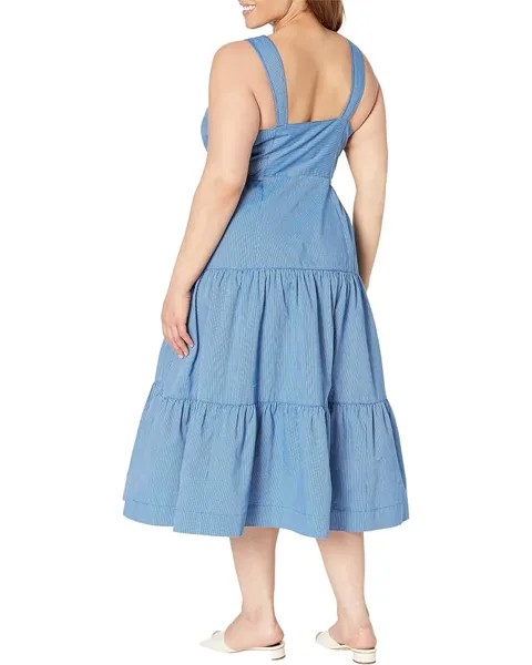 Платье Madewell Plus Suzette Tiered Midi Dress with Seamed Bodice, цвет Cerulean Blue