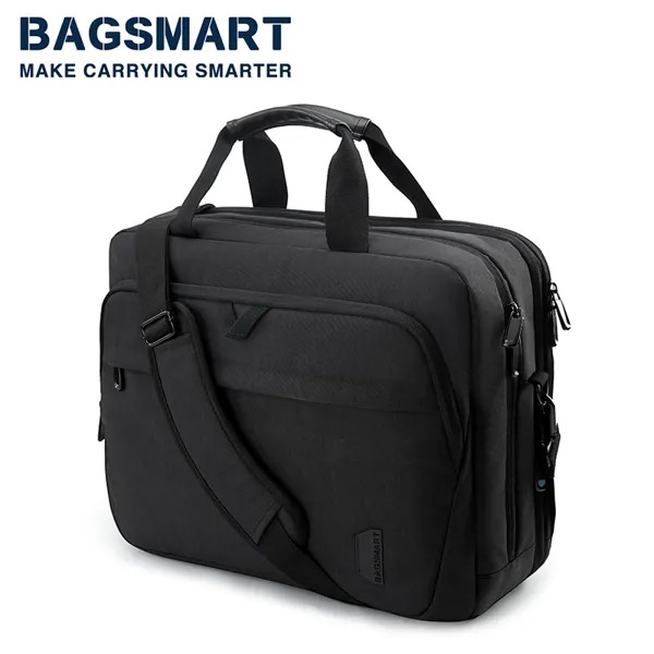 BAGSMART 17,3-дюймовая сумка для ноутбука, расширяемый портфель, сумка для компьютера, большая вместимость, мужская и женская сумка для ноутбука на плечо для работы, деловых поездок