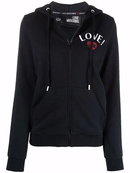 Love Moschino худи на молнии с логотипом