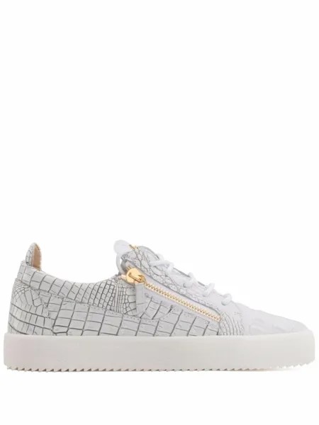 Giuseppe Zanotti фактурные кеды Frankie с молниями, белый