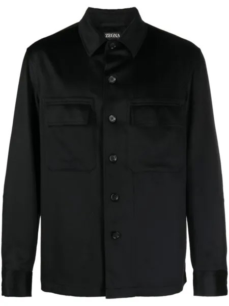 Zegna кашемировая куртка-рубашка, черный