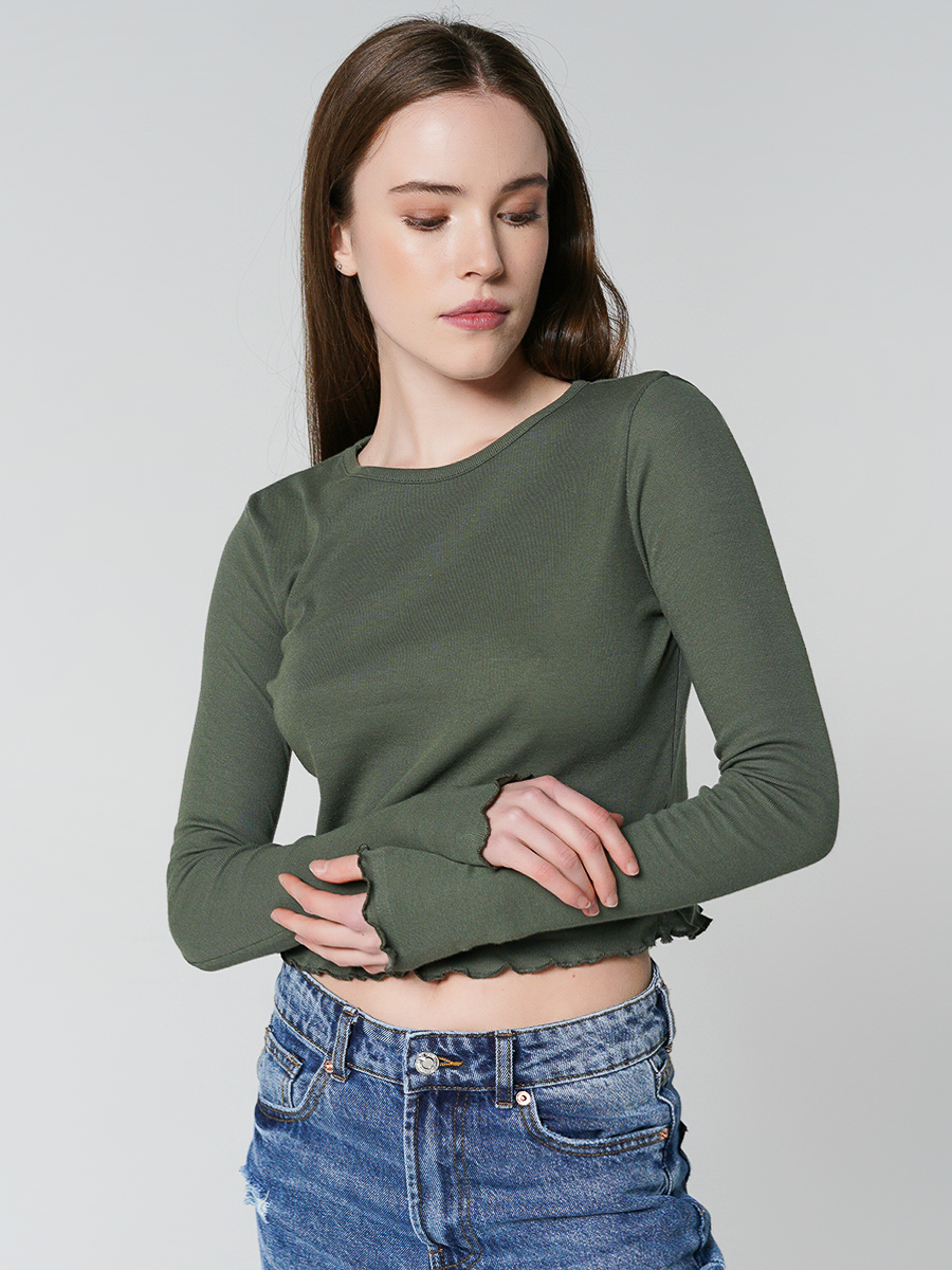 Лонгслив женский ТВОЕ 85719 хаки XL
