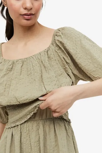Платье для кормления с эластичной резинкой на талии H&M, зеленый